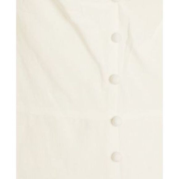 NWT QUIZ Womens White Unlined Pouf Sleeve Short Party Fit + Flare Dress 6 - Picture 4 of 5